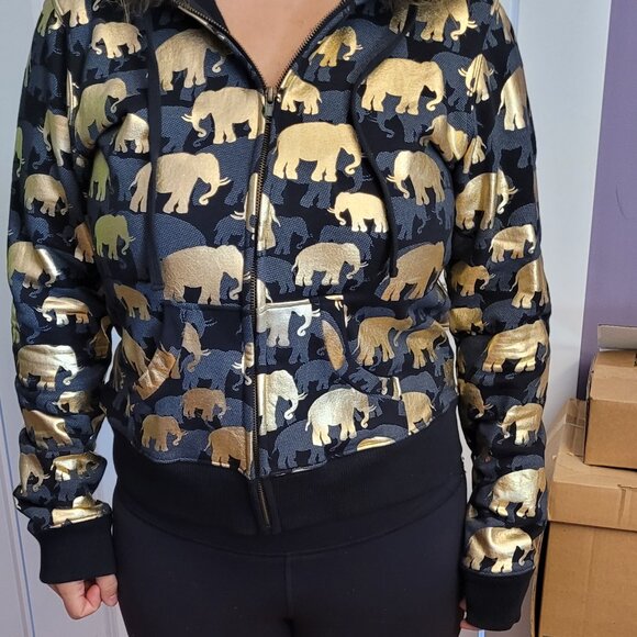 Black & Gold Elephant Jacket, EUC - Picture 5 of 5